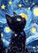 Black cat Diamond Art Painting Kits for Adults, Full Drill Diamond Dots Paintings for Beginners, Round 5D Paint with Diamonds Pictures Gem Art Painting Kits DIY Crafts Kits 【12x16inch】